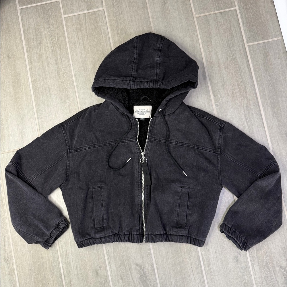 Ashley Vintage Charm Black Hooded Zip-Up Jacket